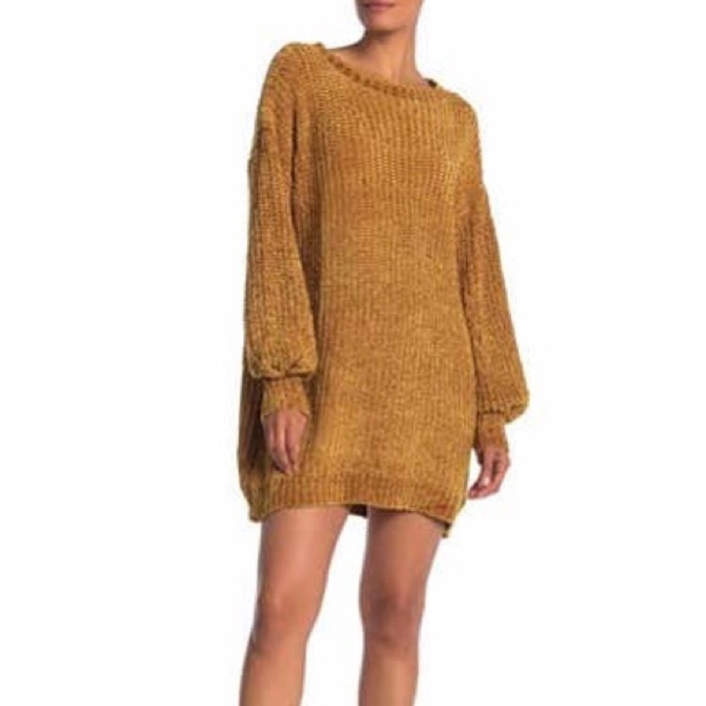 Balloon Sleeve Sweater Dress